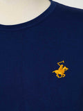 Kings Club Couture T Shirt Crew Nack Navy Playing Horse KCTSCH02