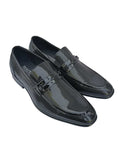 Kenneth Cole Black Leather Loafer Paxon Slip on Shoe KCSHE012