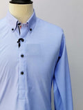 Nabeel & Aqeel Kurta Pajama Cotton Slim Sky Blue Texture Button Down NKPS0043