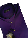 Nabeel Aqeel Kurta Pajama Cotton Slim Purple with Navy Piping Collar/Cuff Gold Button NKPS0057