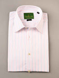 Nabeel & Aqeel Formal ShirtO-08 Custom White & Pink Striped NSHF8C04