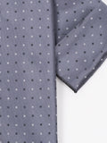 Peiro Butti Tie with Pocket Square Grey Dotted PBTPS014