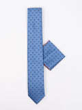 Peiro Butti Tie w Pocket Square Turkish Blue Dotted PBTPS015