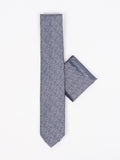 Peiro Butti Tie w Pocket Square Grey Herringbone weaved PBTPS020