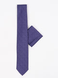 Peiro Butti Tie with Pocket Square Purple with Black Herringbone PBTPS026