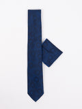 Peiro Butti Tie with Pocket Square Blue Texture PBTPS030