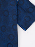 Peiro Butti Tie with Pocket Square Blue Texture PBTPS030