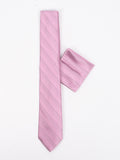 Peiro Butti Tie with Pocket Square Light Pink Self Weaved PBTPS041