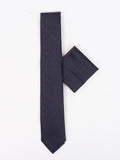 Peiro Butti Tie with Pocket Square Blue with Brown Weaved PBTPS043