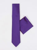 Pierre Cavelli Tie & Pocket Square Purple & Blue Dot PCTPS010