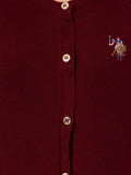 USPA Women  Cardigan Buttons Bordeaux VR014 USPCN073