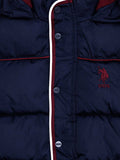 USPA Boys Jacket Quilted Full Sleeve Hoody Detachable Navy VR033 USPJK140