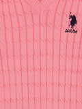 USPA Girls  Jumper Pink V  Neck VR078 USPJR259