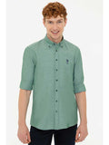 U.S. Polo Assn. Men Shirt Green Full Sleeve Regular Fit VR079 USPSH217