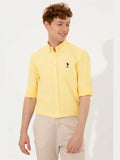 US Polo Assn. Men Shirt Slim Fit Light Yellow VR004 USPSH257