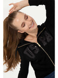 USPA Women Sweatshirt Hoody Zipper Black VR046 USPSS127