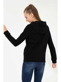 USPA Women Sweatshirt Hoody Zipper Black VR046 USPSS127