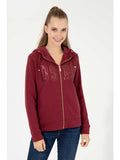 USPA Women Sweatshirt Hoody Zipper  Cherry VR223 USPSS128