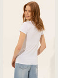 U.S. Polo Assn. Women T-Shirt V Neck Slim White VR013 USTSW018