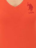 U.S. Polo Assn. Women T-Shirt V Neck Slim Risk Red VR213 USTSW020
