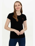 U.S. Polo Assn. Women T-Shirt Round Neck Slim Black VR046 USTSW022