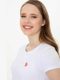 U.S. Polo Assn. Women T-Shirt Round Neck Slim White VR013 USTSW023