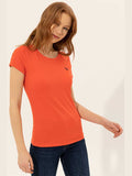 U.S. Polo Assn. Women T-Shirt Round Neck Slim Risk Red VR213 USTSW025