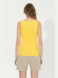 USPA Women T-Shirt Round Neck Sleeveless Light Yellow VR004 USTSW026