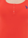 USPA Women T-Shirt Round Neck Sleeveless Risk Red VR213 USTSW027