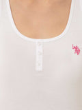 USPA Women T-Shirt Round Neck Sleeveless White VR013 USTSW028