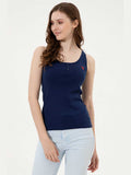 USPA Women T-Shirt Round Neck Sleeveless Navy VR033 USTSW029