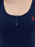 USPA Women T-Shirt Round Neck Sleeveless Navy VR033 USTSW029