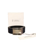 Versace Collection Black Texture Leather Belt