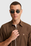 USPA Men Shirt Enzo C F/S Brown VR029 USPSH385 US Polo Assn.