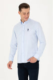 US Polo Assn. Men Shirt Slim Full Sleeve Light Blue VR003 USPSH332 USPA