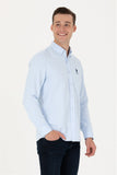 USPA Shirt Men Light Blue VR003 USPSH322 Full Sleeve US Polo Assn. USPA