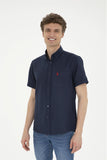 USPA Shirt Men Navy VR033 USPSH335 Regular Half Sleeve US Polo Assn.