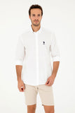 USPA Shirt Men White VR013 USPSH319 Regular Full Sleeve US Polo Assn.