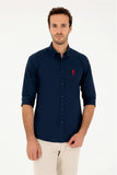 USPA Shirt Men Navy VR033 USPSH328 Regular Full Sleeve US Polo Assn.