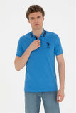 USPA Polo Shirt  Men Sax VR045 USPOM220 Big Pony Logo Number 3 US Polo Assn.