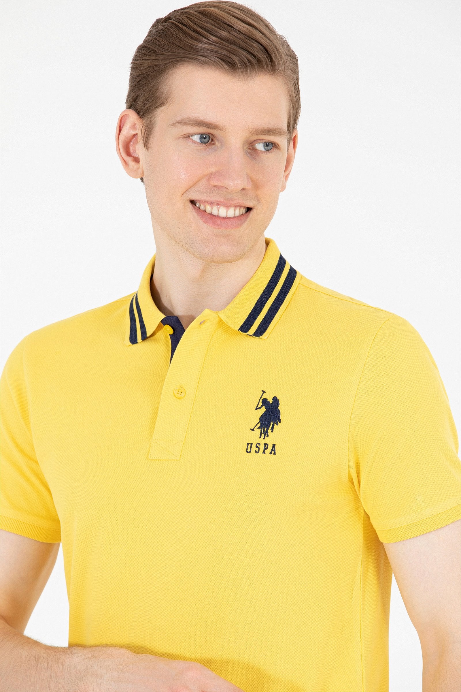 USPA Polo Shirt Men Amber VR094 USPOM162 Big Pony Logo Number US