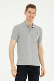 USPA Polo Shirt Men Grey Mélange VR086 USPOM249 Single Color Horse US Polo Assn.