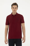 USPA Polo Shirt Men New Plum VR177 USPOM250 Single Color Horse US Polo Assn.