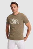USPA Men Polo T-Shirt USPA Khaki VR027 USTSM075 US Polo Assn.