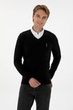 USPA Men Jumper V/Neck Black VR046 USPJR398 US POLO ASSN.
