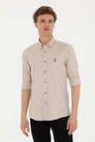 US Polo Assn. Khaki Men Shirt VR027 USPSH320 USPA