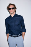 USPA Men Shirt Cedro S F/S Navy VR033 USPSH377 US Polo Assn.