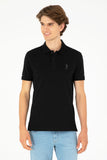 USPA Polo Shirt Men Black VR046 USPOM260 USPA LOGO US POLO ASSN.