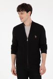 USPA Men Cardigan Zipper Black VR046 USPCN078 US POLO ASSN.