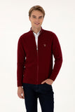 USPA Men Cardigan Zipper Bordeaux VR014 USPCN081 US POLO ASSN.